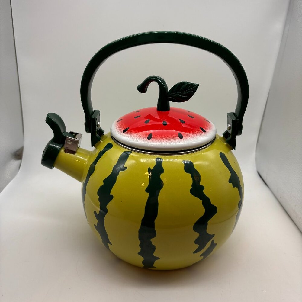Supreme Housewares Watermelon Retro Whistling Enameled Stove Top Teakettle